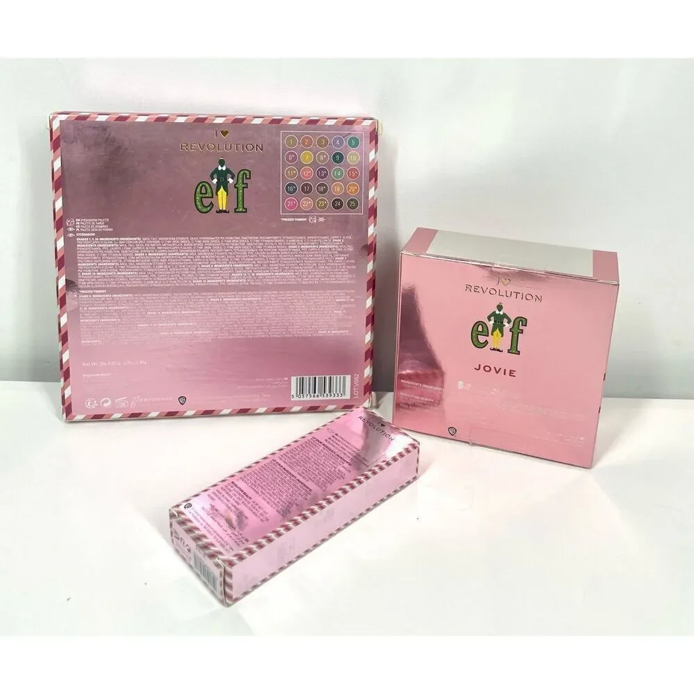 Elf X Revolution Ninny Muggins Eyeshadow Palette Highlighter Lip Balm & Scrub NI